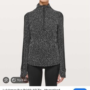 Lululemon Athletica Black and White Speckled Half Zip